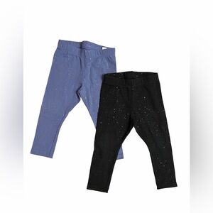 Jumping Beans Glittery Black and Light Purple Kids Leggings